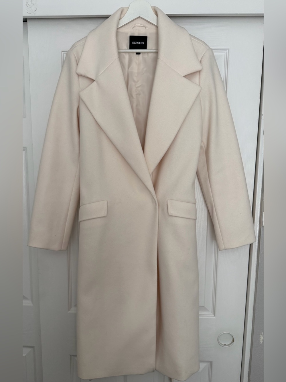 Express Cream Long Trench Coat